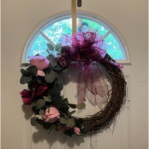 PINK ANC MAUVE HANDCRAFTED LARGE GRAPEVINE WREATH